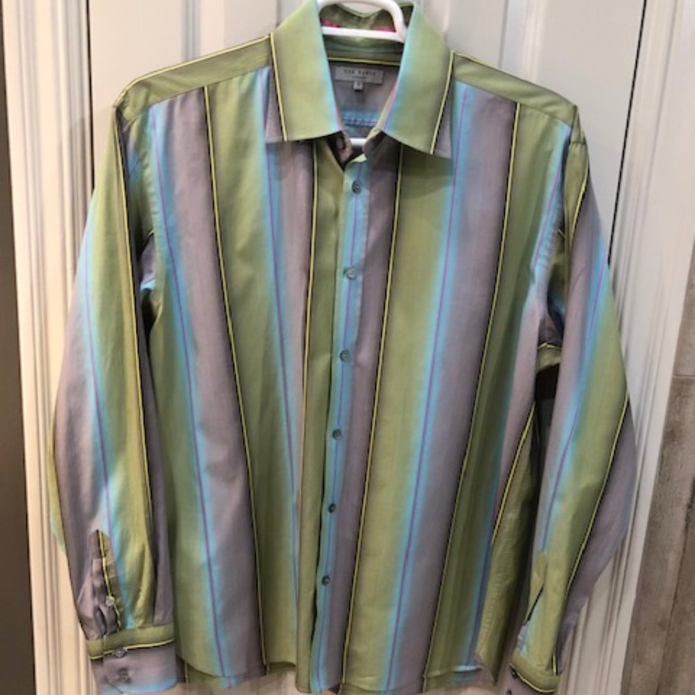 Ted Baker Multi Colored LS Mens Dress Shirt